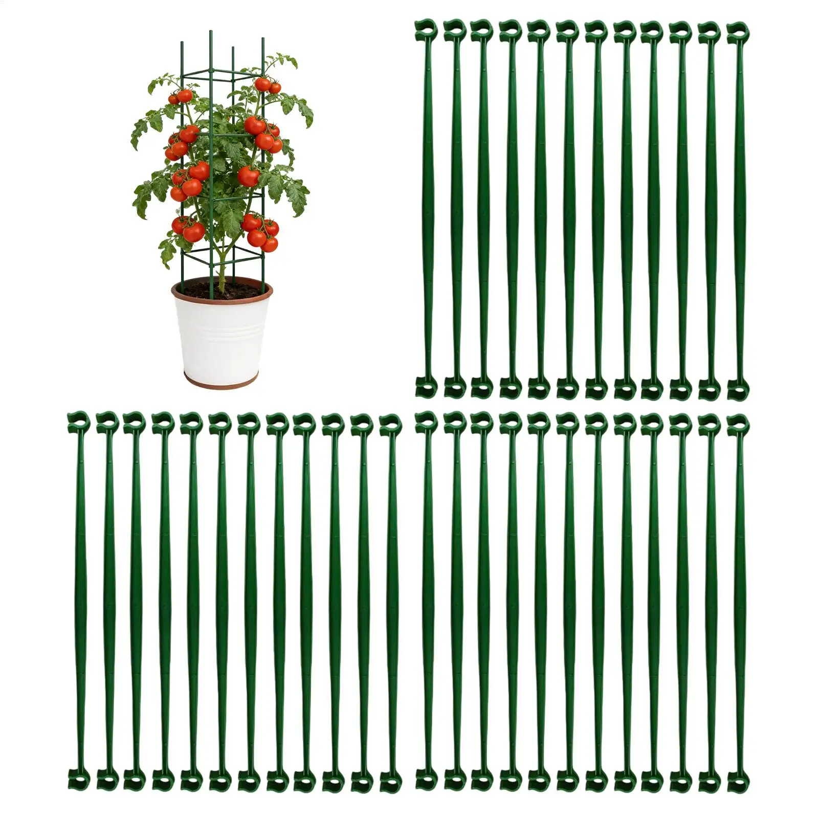 

36 шт. опорных стержней для тюбетейков, 11,8 дюйма, расширяемые соединители для подвязки вьющихся растений, томатов, овощей