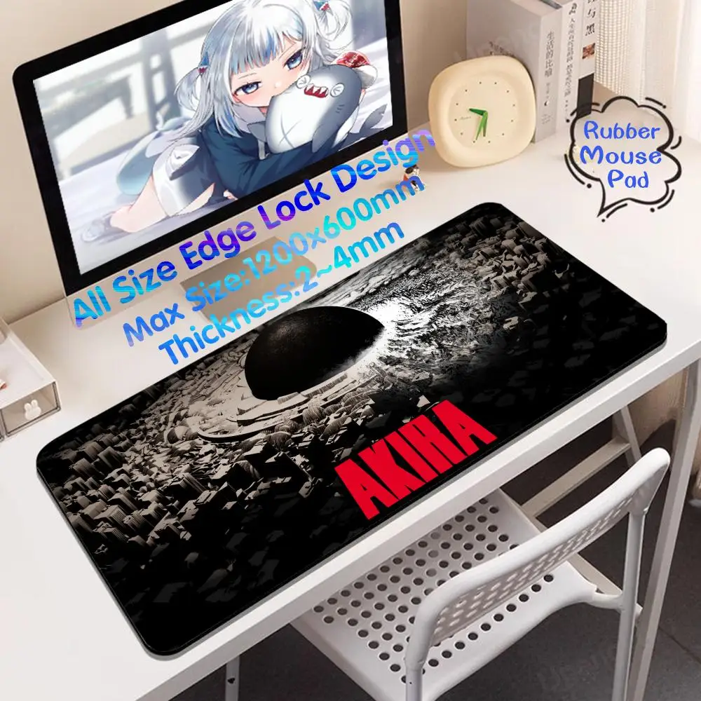 

A_akira Mouse Card Playmat Pad 1200x600 Rubber Mouse Pad INS trend 4mm Super Big Large Edge Size For E-sports Keyboard Desk Mat