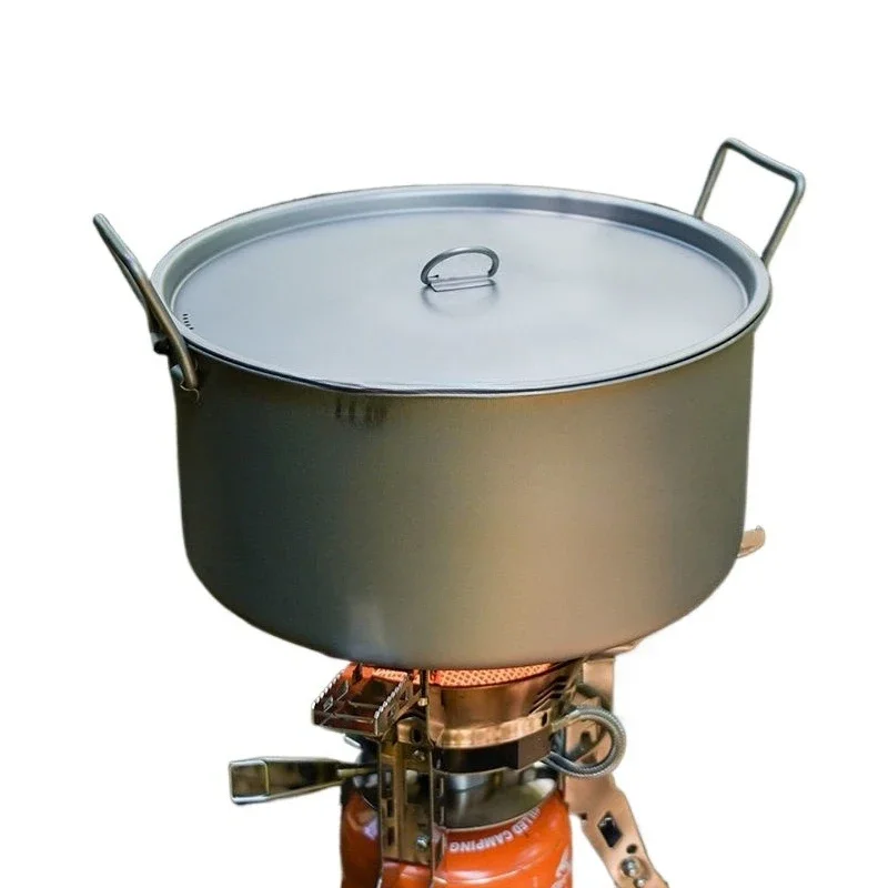 

Soup pot Outdoor large-capacity titanium pot Camping Mountain supplies Equipment Cooking utensils Hot pot