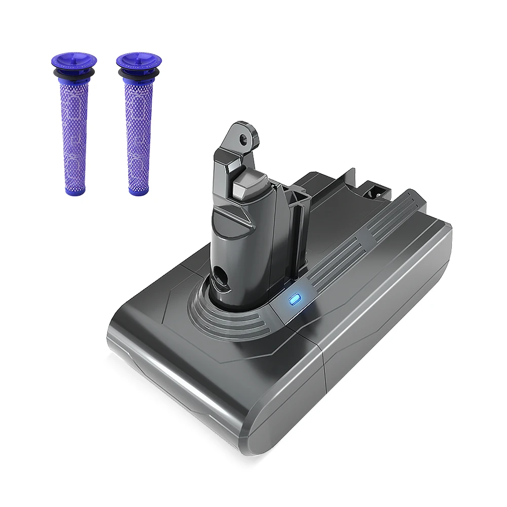 Batteria per Aspirapolvere Dyson V6 21.6v 4000mAh/DC62 DC58 DC59 DC61 DC74 SV03 SV05 SV06 SV07 / Batteria per Dyson V8 SV10 21.6v 4500mAh, Batteria agli Ioni di Litio Compatibile con Dyson V8,