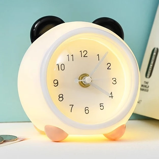 Cartoon Noctilucent Desk Clock Mute Nightstand Alarm Clock Piggy Bank Student Digital Clock Restaurant  Watch Desktop Gadgets