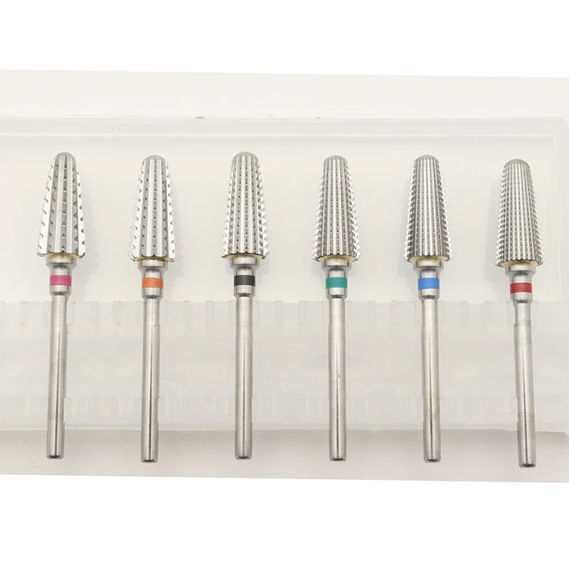 Neu! 5-in-1 konische Sicherheits-Hartmetall-Nagelbohrer mit geschnittenen Bohrern, Hartmetall-Fräser, Maniküre, zum Entfernen von Gelnägeln, Zubehör – Detail 11