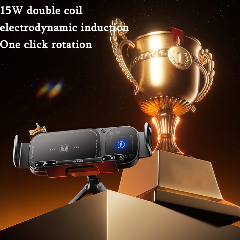 

Автомобильное беспроводное зарядное устройство, держатель для телефона, сенсорная вращающаяся подставка для Samsung Galaxy Fold 6, 5, 4, 3, Z, флип Iphone 16, 15, 14, 13, 12, 11 Pro Max