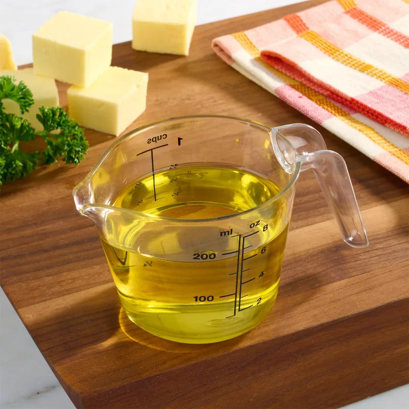 1 Cup Large Spout Plastic Measuring Cup, Clear