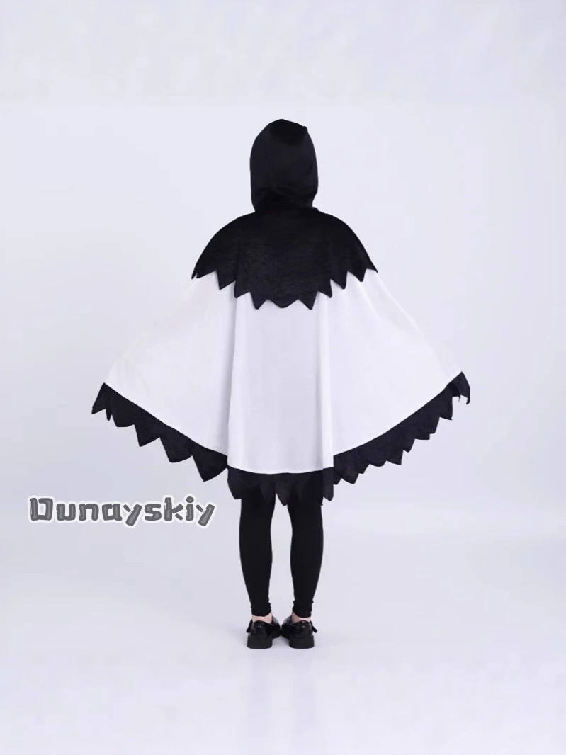 Хэллоуин Темная Ворона Косплей Костюмы Дети Мальчик Девушка Аниме Накидка с Капюшоном Хэллоуин Ролевые Животные Плащ Маскировка 코스프레 Костюмы