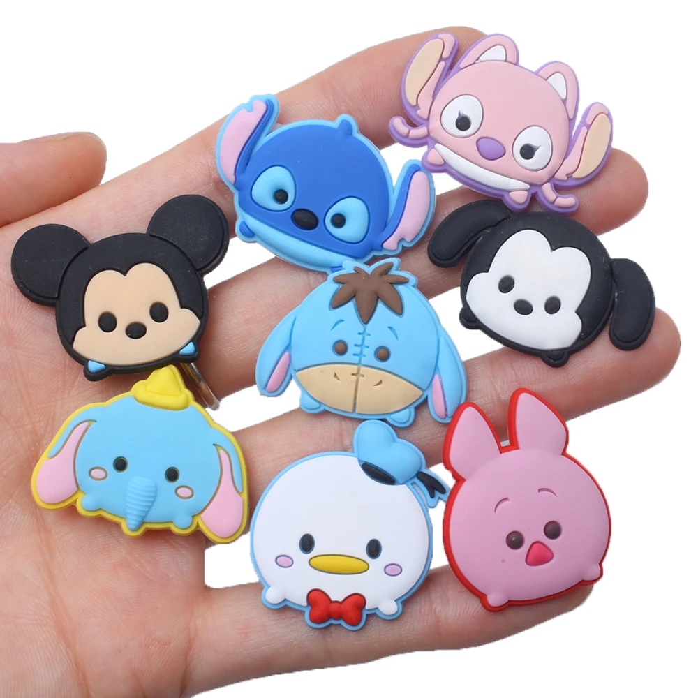 24Pcs LINE Game Shoe Charms Set Cartoon Clogs Sandals Decoration Shoe Accessories Buckle fit Wristband Bag  Friends Party Gift