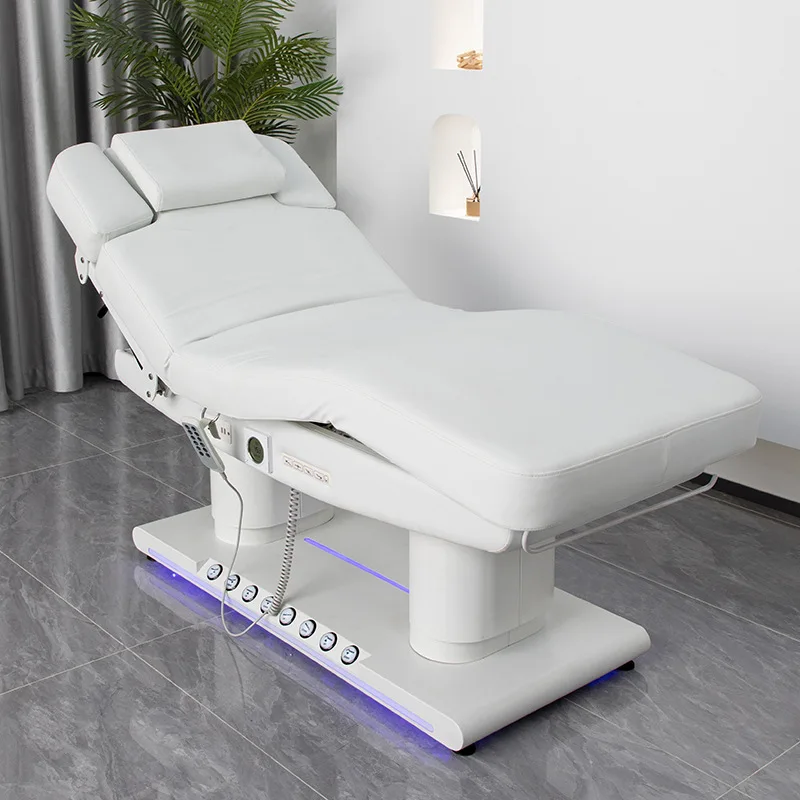 New Design Comfortable Massage Bed White Gold Beauty Salon Electric Cosmetic Facial Spa Lash Massage Bed cosmetic bed beds