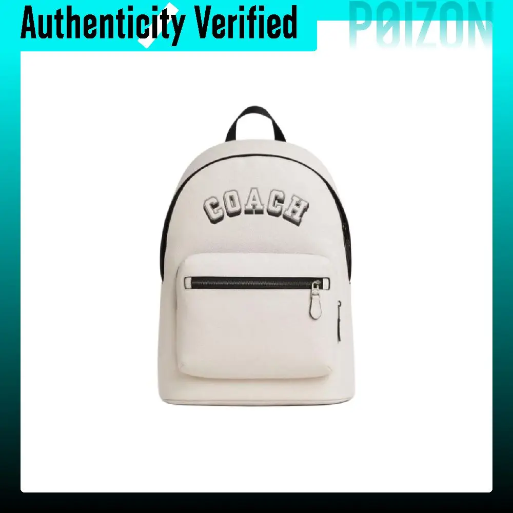 COACH Cow Leather Backpack Large Men's Black White CAK14-QBMQV