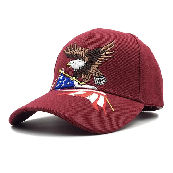 

Patriotic American Eagle and American Flag Baseball Cap USA Bald Eagle 3D Embroidery Snapback Hats Men Cap