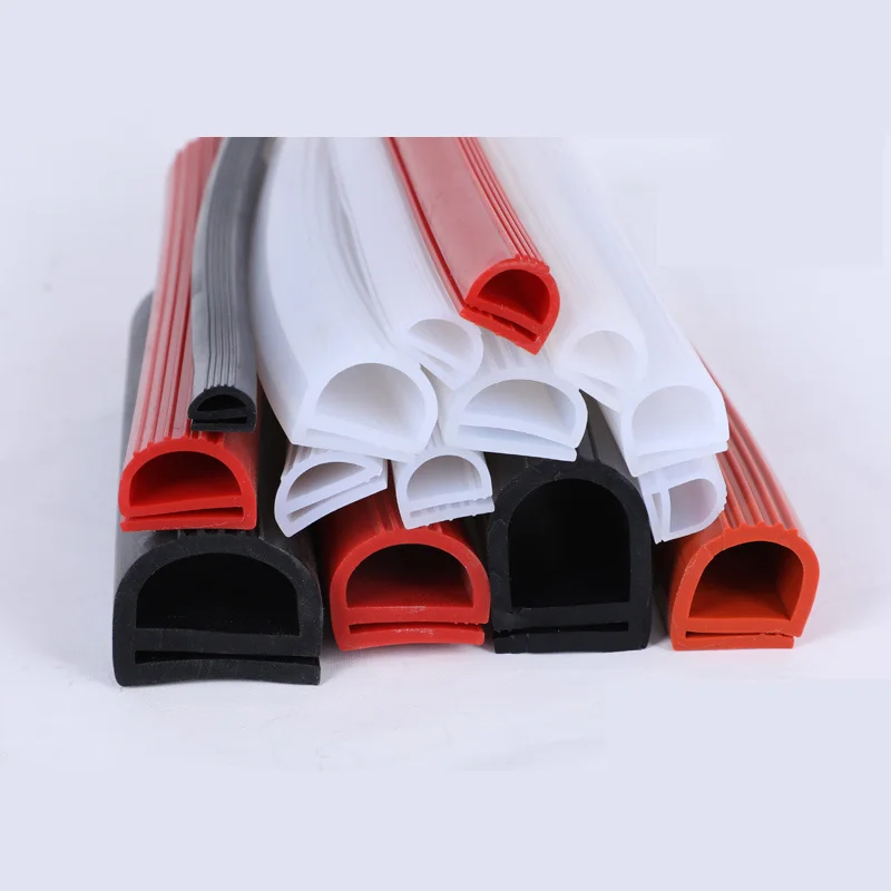 Striscia di Silicone di tipo E rosso bianco nero strisce di tenuta a forma di E resistenti alle alte Temperature guarnizioni per porte del