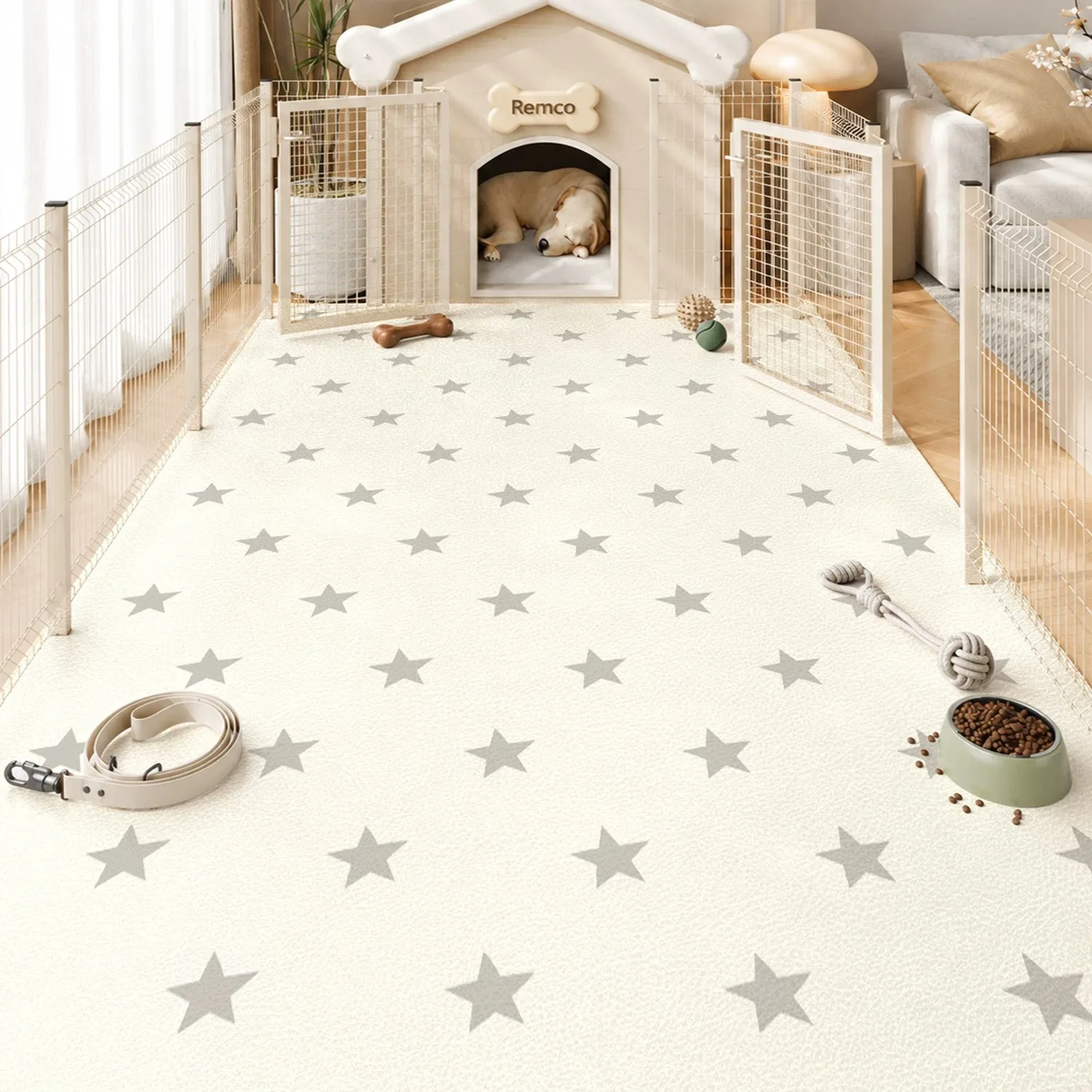 Pet Rugs for Dog Kennel Fence Floor Mats Urine-proof Waterproof PVC Carpet Scrubable Washable  Easy Clean Rug Non-slip Mat 바닥매트