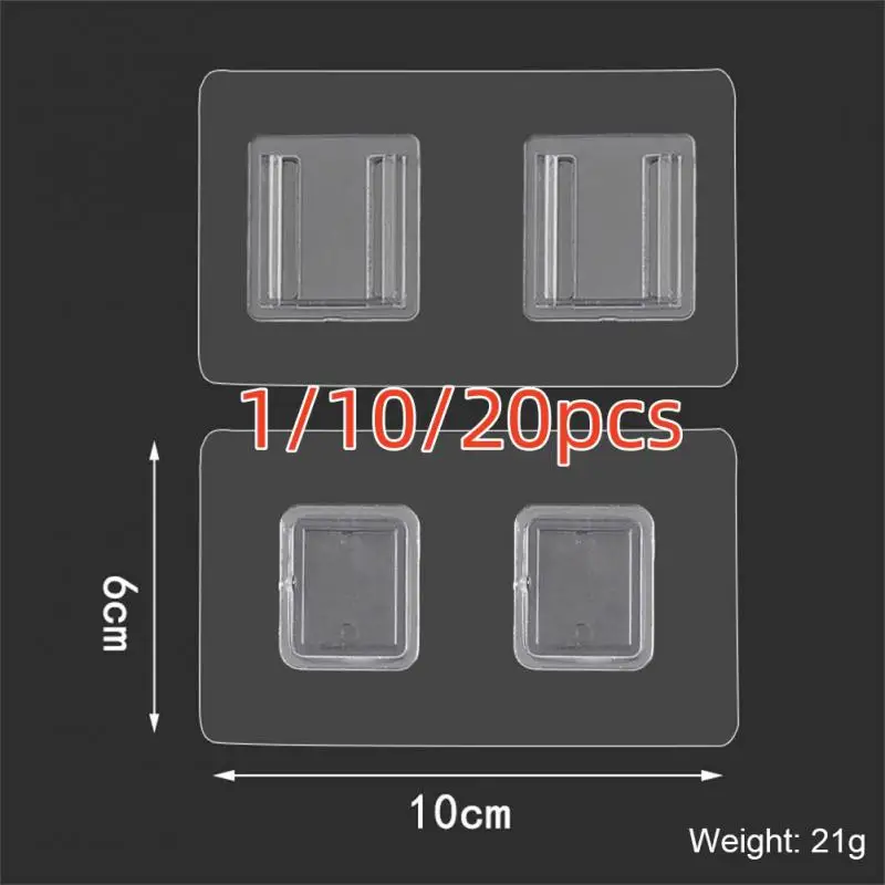 1-20pcs Adhesive Wall Hook Double-Sided Multi-Purpose Transparent Hooks Invisible Traceless Storage Holder Kitchen Door Hooks