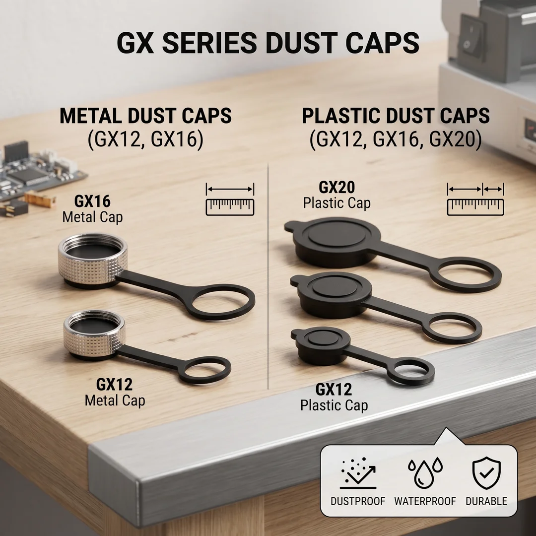 

10Pcs GX12 GX16 GX20 Aviation Connector Plug Cover Waterproof Dust Metal Cap Circular Connector Protective Sleeve Rubber