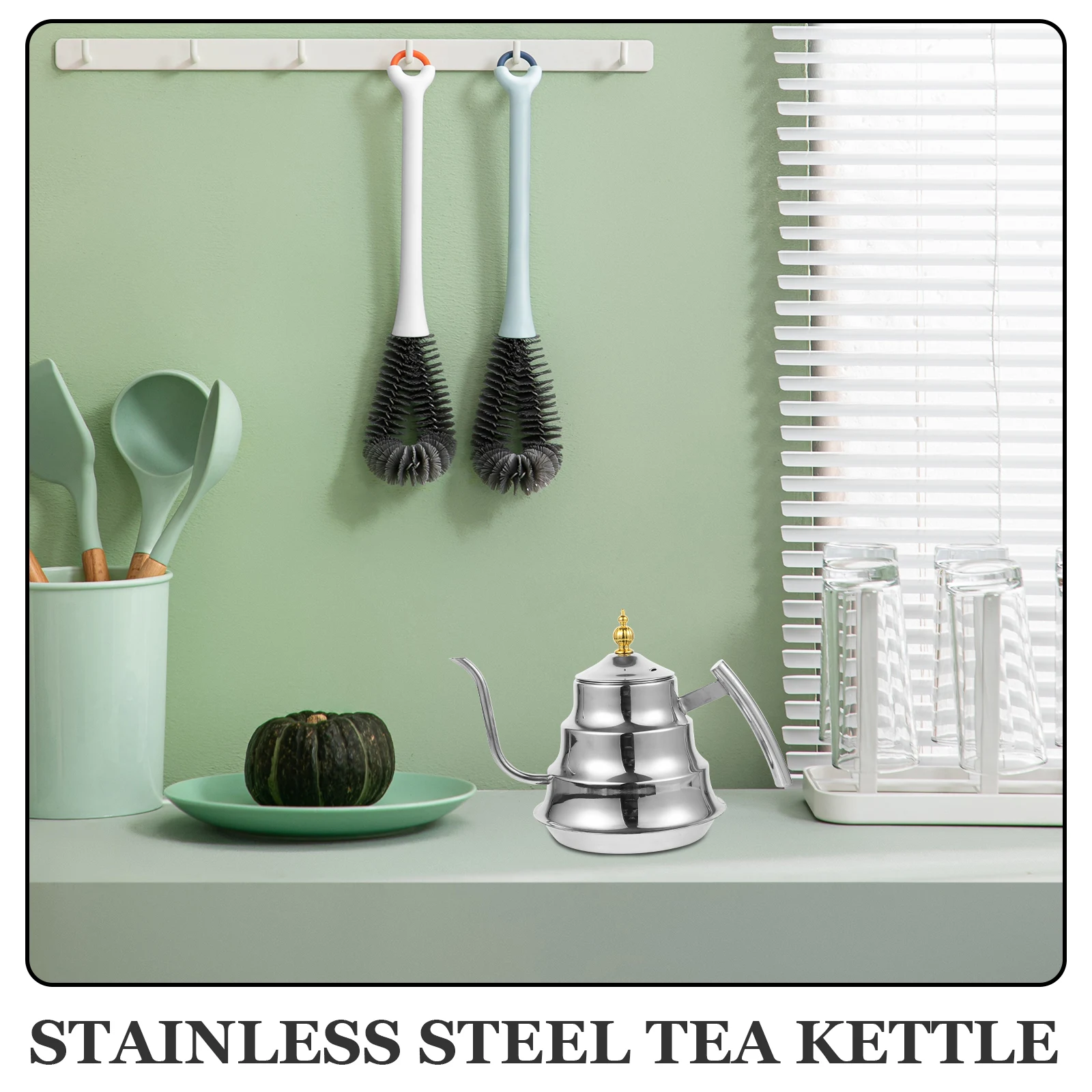 

Stainless Steel Teapot With Handle Strainer Metal Water Kettle For Home Office Tea Coffee Durable Long Spout Precision Pouring