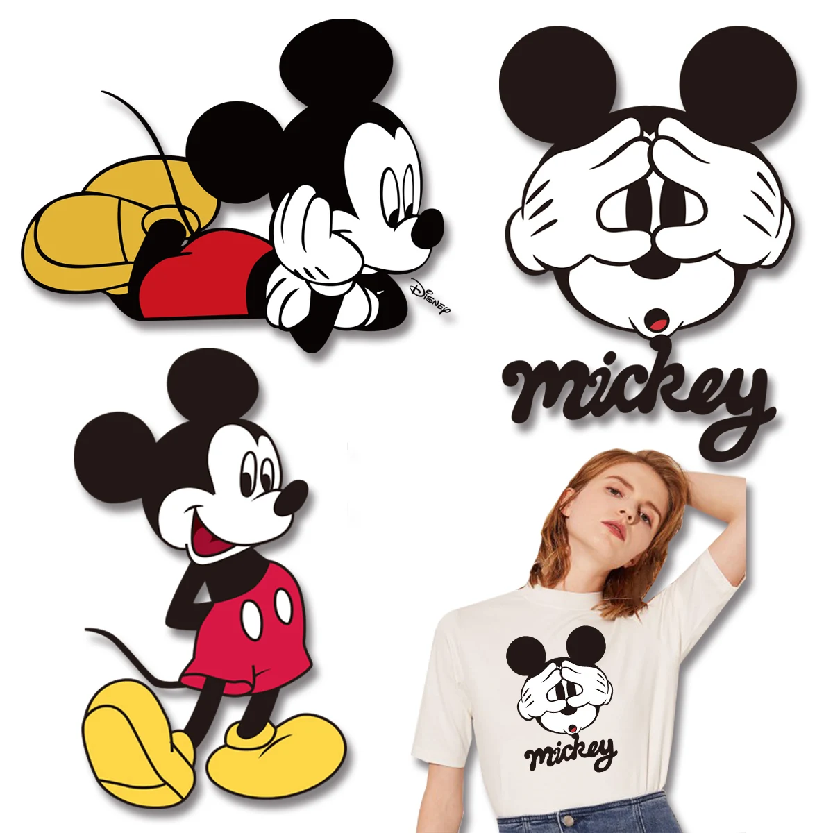 Animazione animale del fumetto MICKEY MICKEY MOUSE modello Adesivo in vinile per vestiti Trasferimento di calore per abbigliamento Toppe stampate