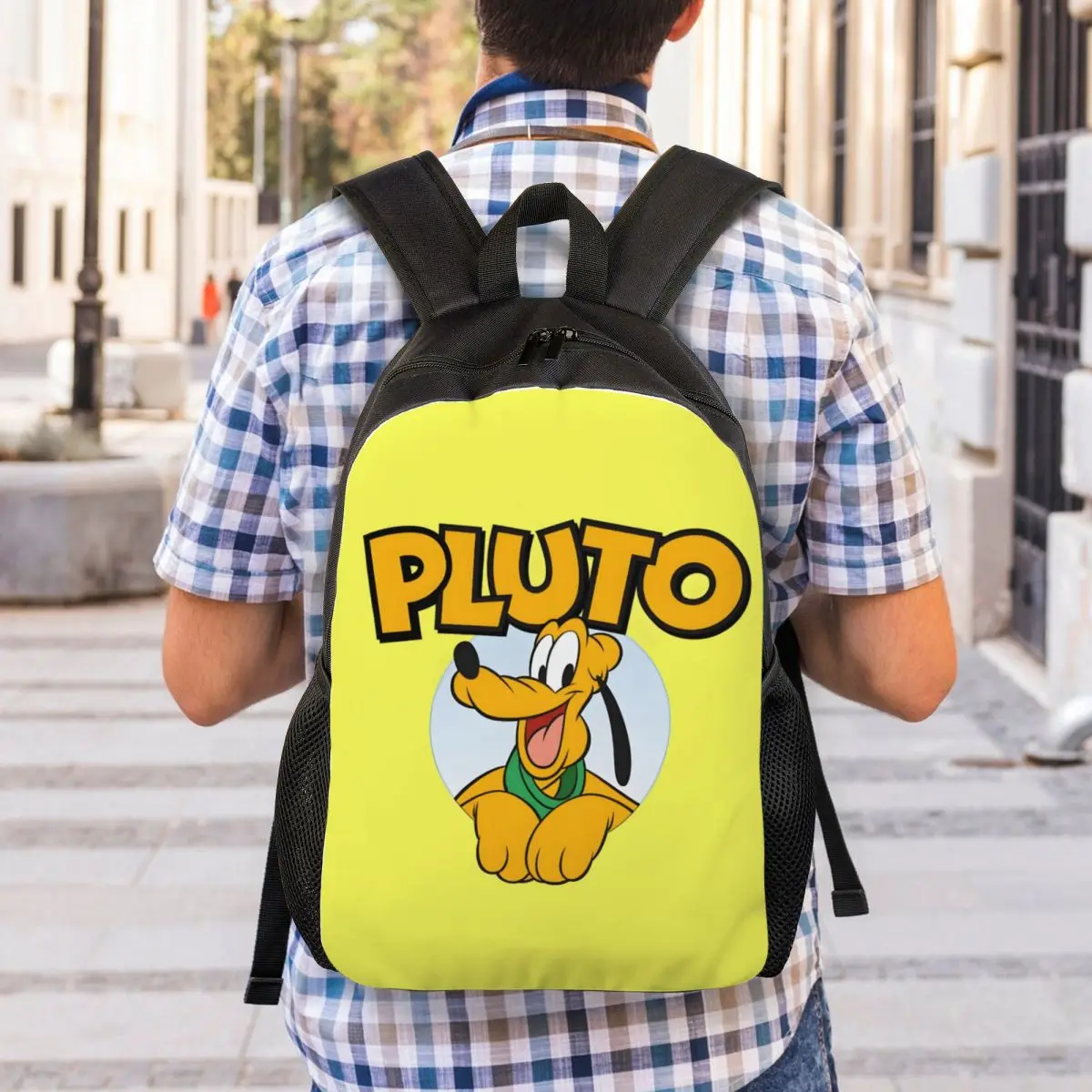 Custom Pluto Backpack for Women Men School College Students Bookbag Fits 15 Inch Laptop Dog Cartoon Bags