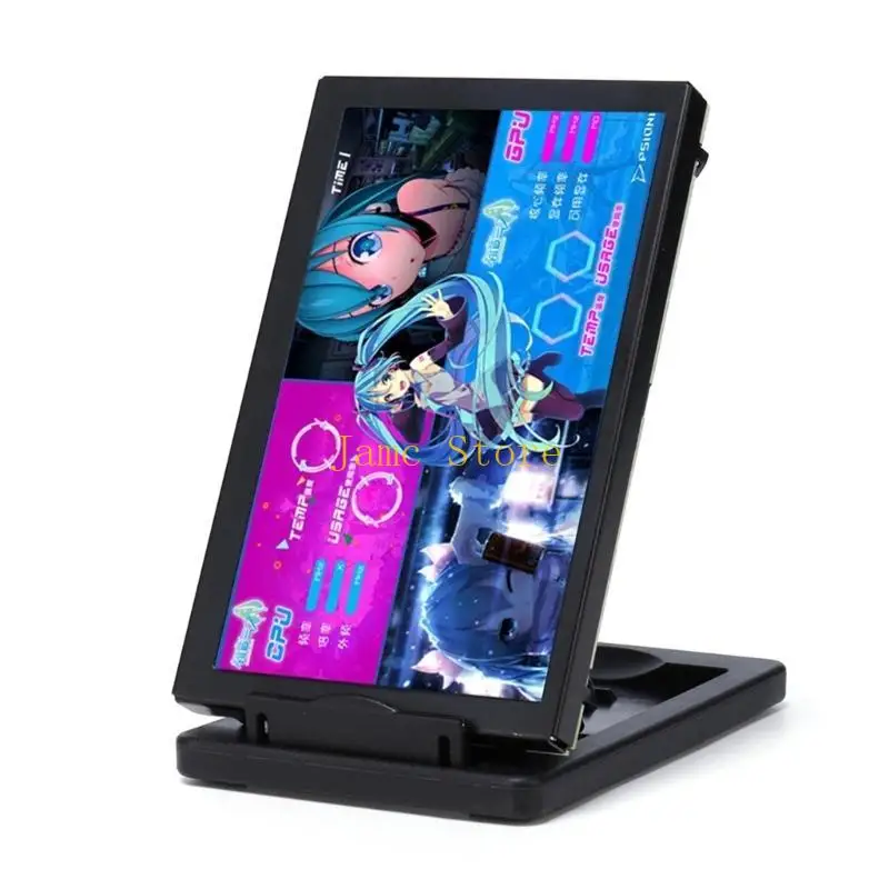 Lx0b tela ips 5 polegadas, mini tela liga alumínio usb aida64 pc cpu hdd monitor dados computador rotação 360 ° sub