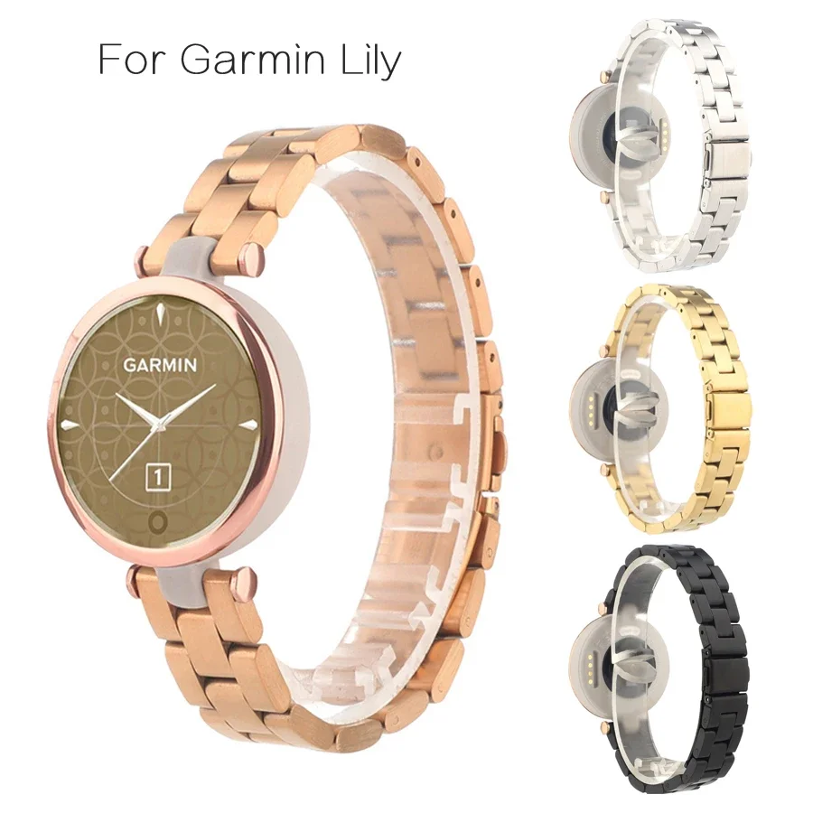 Correa de acero inoxidable para Garmin Lily, pulsera de repuesto para reloj inteligente, accesorios