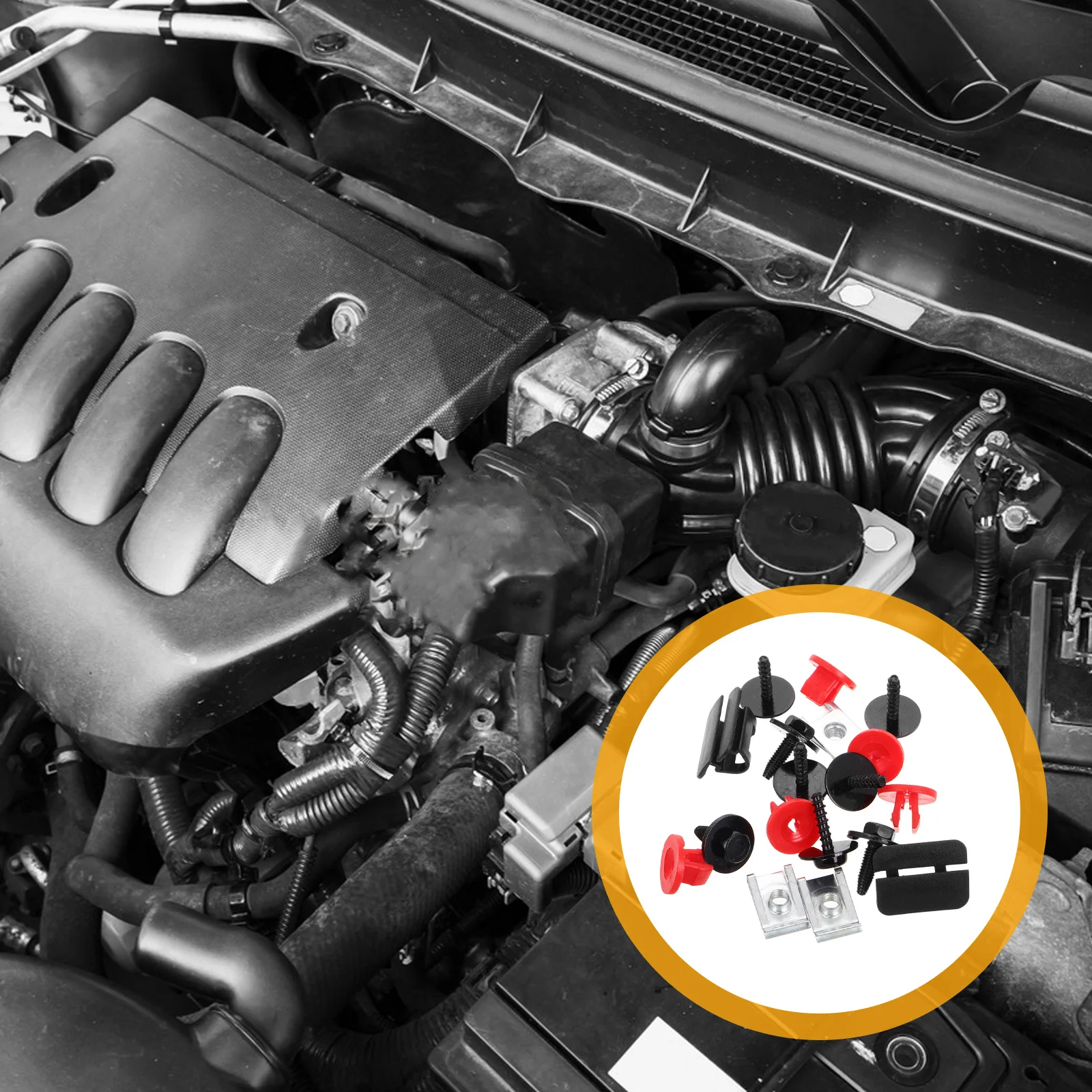 

Car Splash Guard Installation Kit Engine Splash Shield Durable Plastic Metal Underbody Panel Protection Set Includes Screws