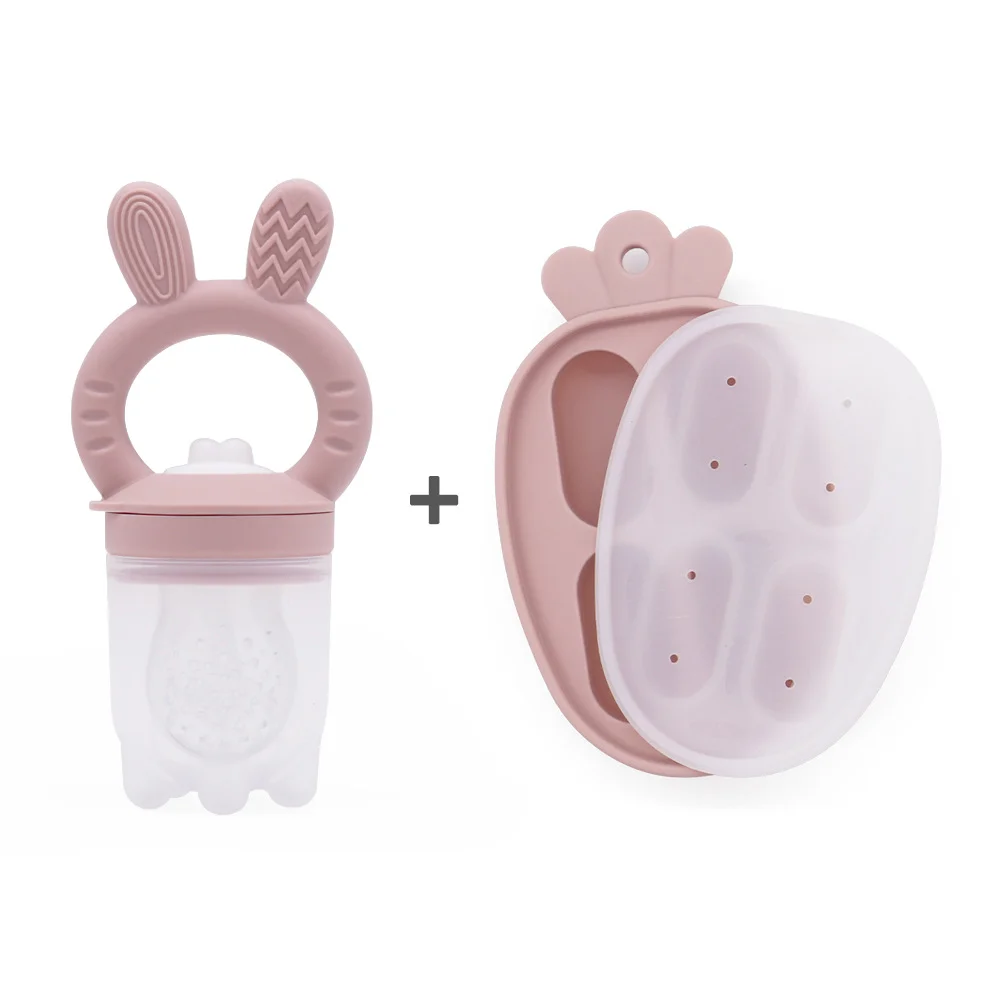 Cute Baby Fruit and Vegetable Teether Toy Food Supplement Bite Le Silicone Baby Feeding Tableware Ice Cream Mold Baby Stuff