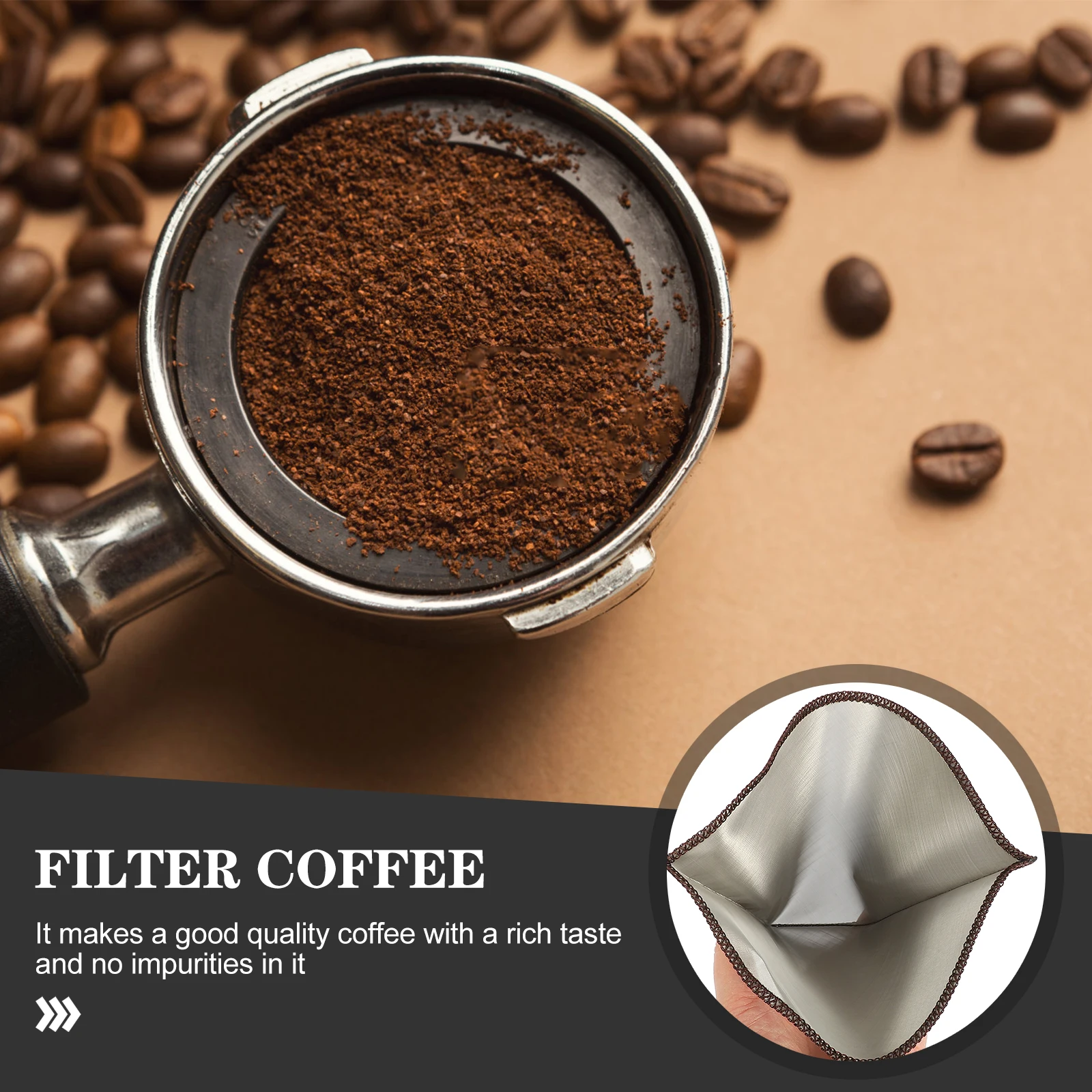 

Strainer Coffee Filter Bag Slow Drip Dripper Washable Cone Stainless Steel Office