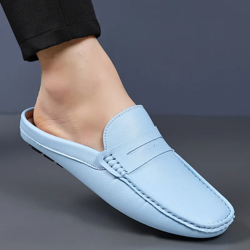 

Мужская обувь, лоферы, мужские полутапочки, обувь из искусственной кожи, мягкие удобные лоферы, мужская повседневная обувь, мужские тапочки на плоской подошве для ленивых