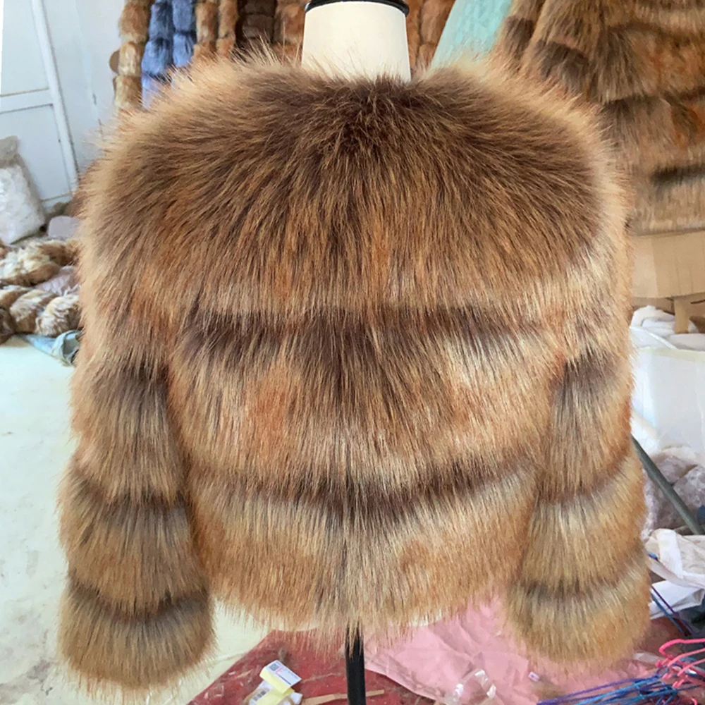 HOOOFUR New Red Fox Fur Faux Feather Underwear Women'S Fake Fur Coat Sexy Fur Skirt Styles Can Be Customized Plus size