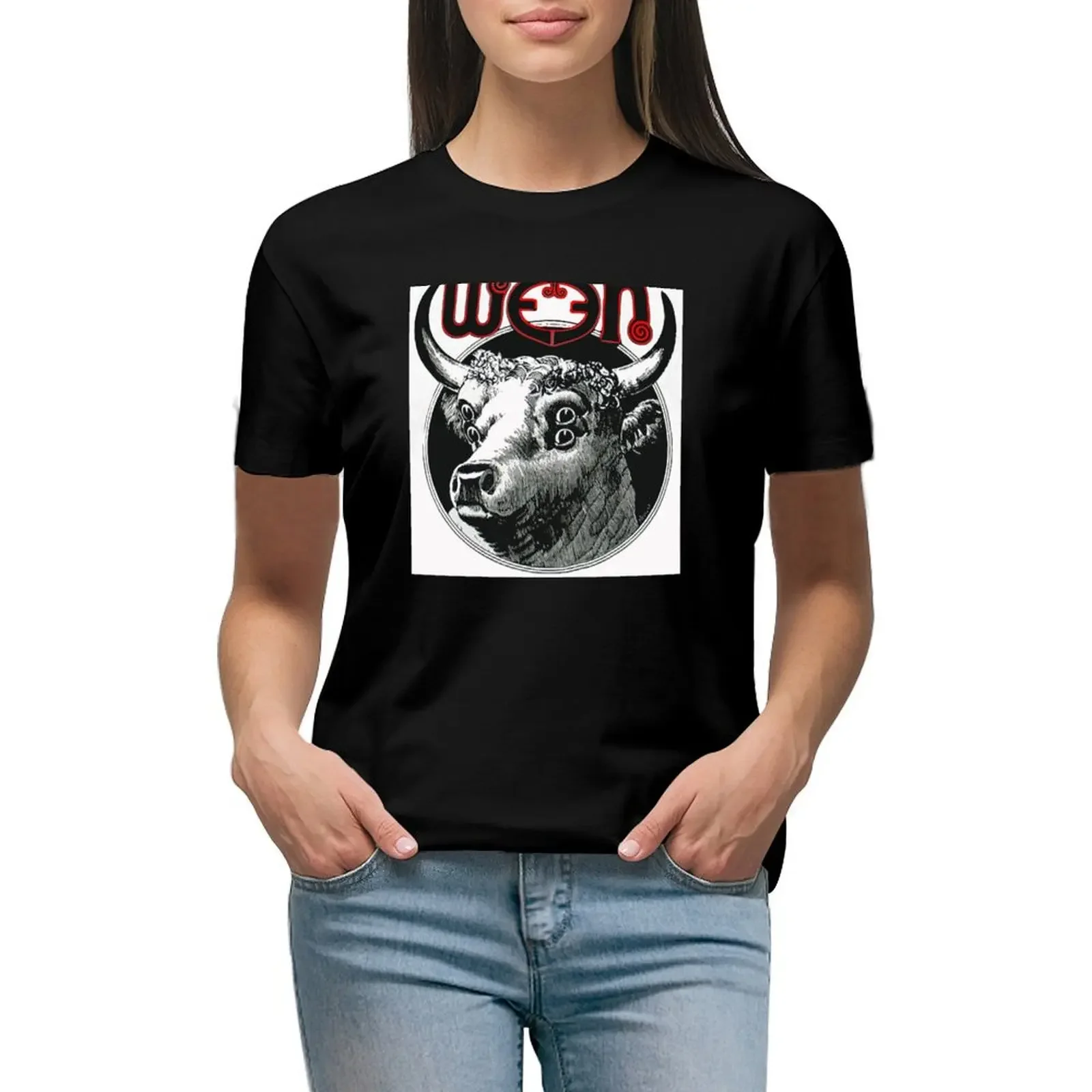 

ween ox T-Shirt funnys plus size tops designer clothes Women luxury