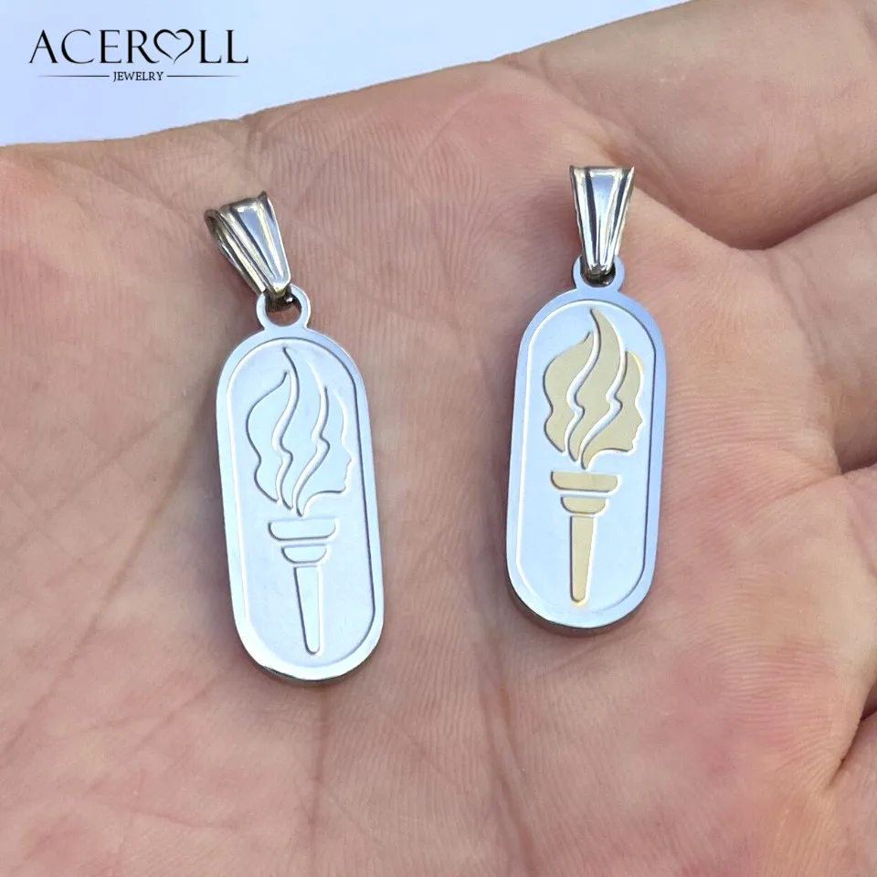 ACEROLL Stainless Steel Pendant of Young Women Torch for Mormons