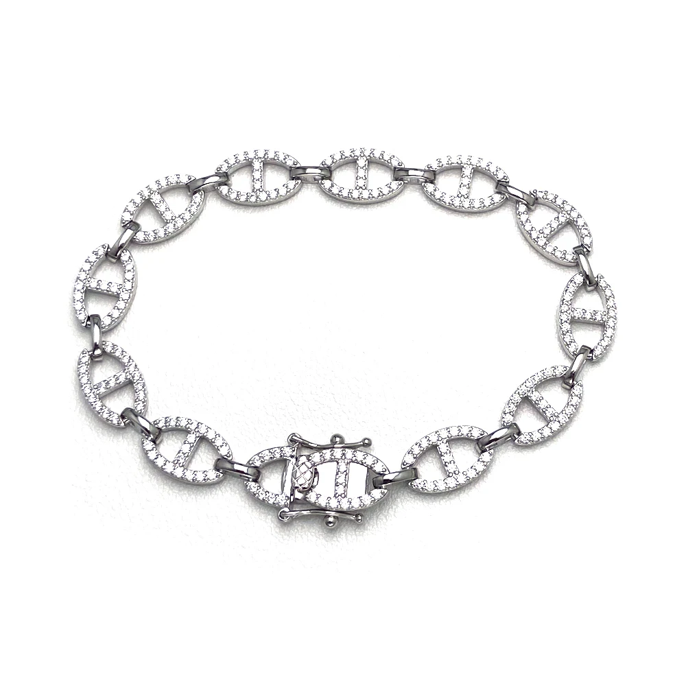 

Real 925 Sterling Silver Tennis Chain 18 Inch Choker Necklace Pave 2mm Zircon Sapphire for Women Man Sparking Jewelry Gift