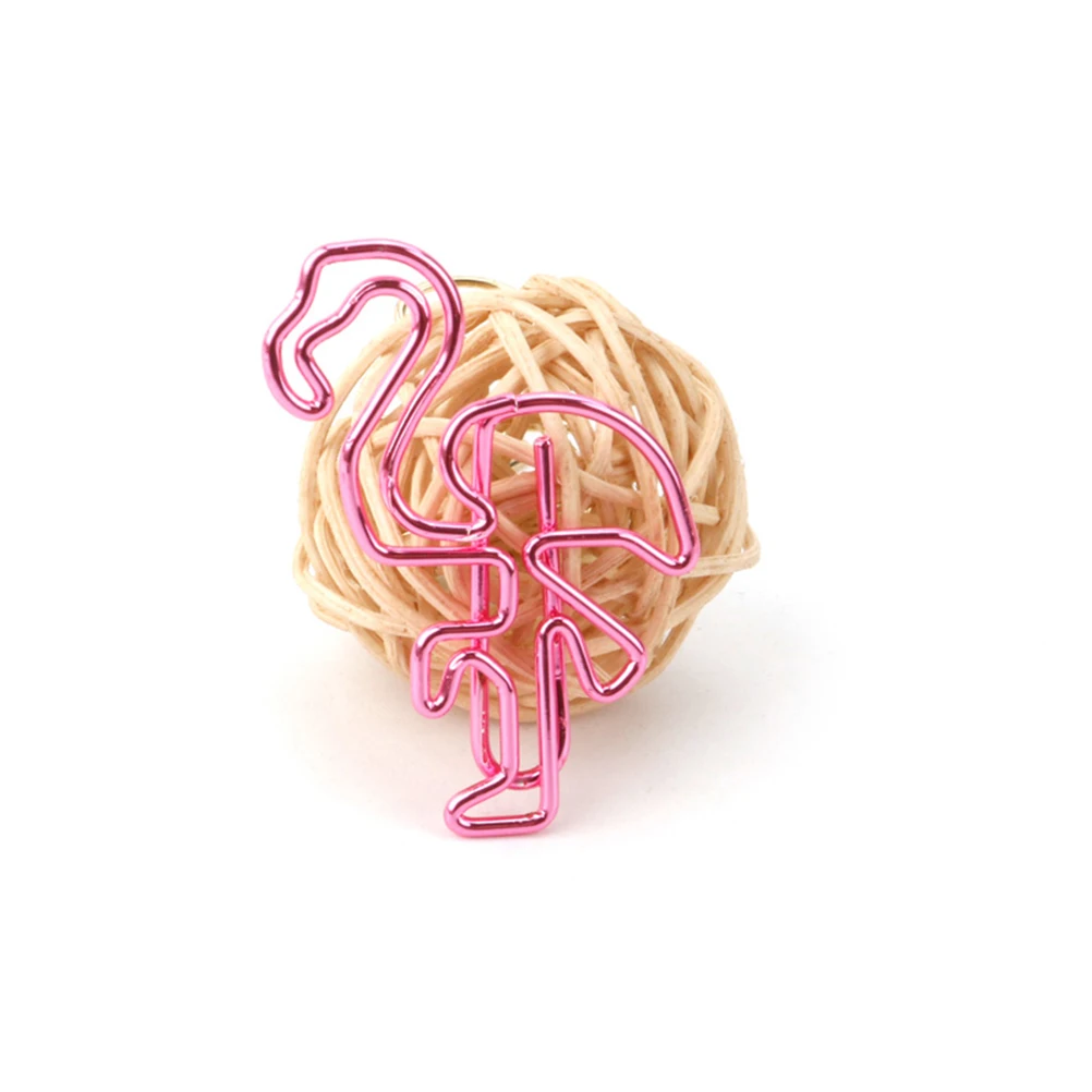 

12pcs Metal Note Flamingo Paper Clips Desk Accessories School Office Supplies Note Paper Clips Stationery Gifts