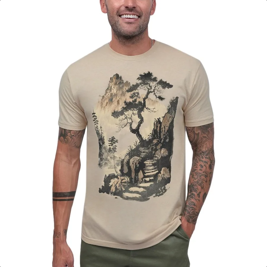 

INTO THE AM Graphic Tees for Men S 4XL Premium Short Sleeve Colorful TShirts Trippy Space Designs