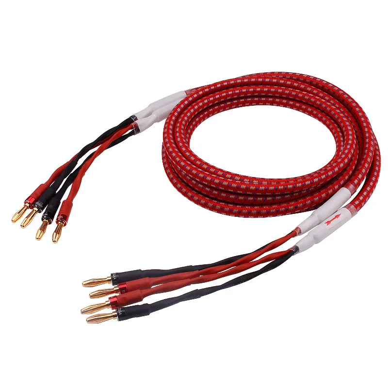 YYTCG G1-SP1 1 쌍 무산소 구리 OFC 오디오 HiFi 스피커 케이블 엔드 스피커 케이블 바나나 스페이드 플러그 와이어 라인