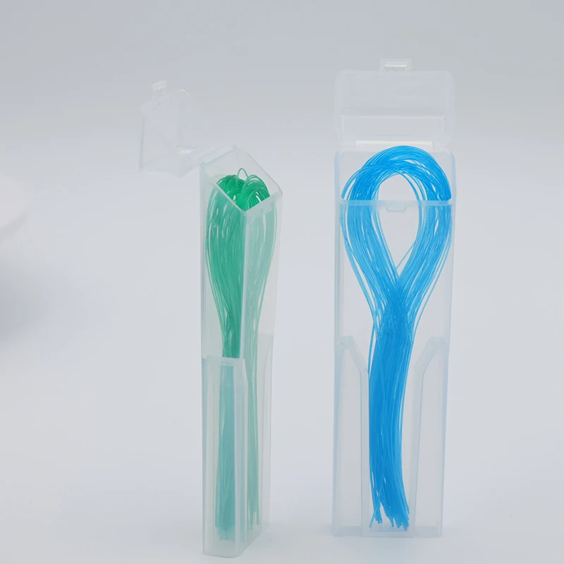 50pcs/box Dental Floss Threaders Tooth Brackets Wire Holders for Orthodontic Bridges Dentist Traction Line Oral Care Tools