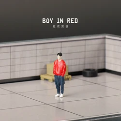 Kicarmod 1/64 Scale Model Male In Red Figurine Collectible Doll Exquisite Figure for Fans in Scale Diecast Model Car