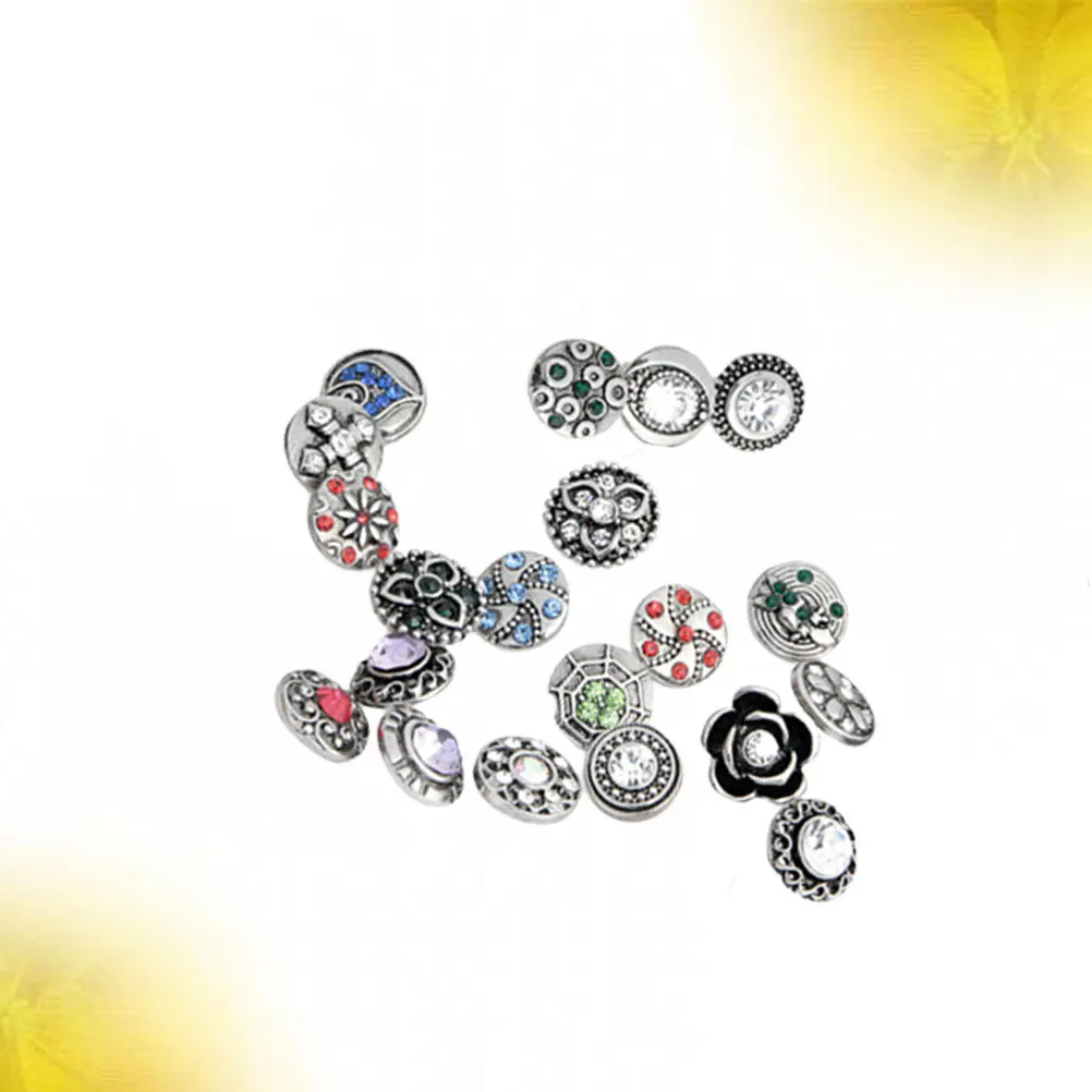 

20Pcs 12Mm Alloy Buttons with Gemstone Inlay Unique Buttons for Jewelry Making DIY Fashion Supplies