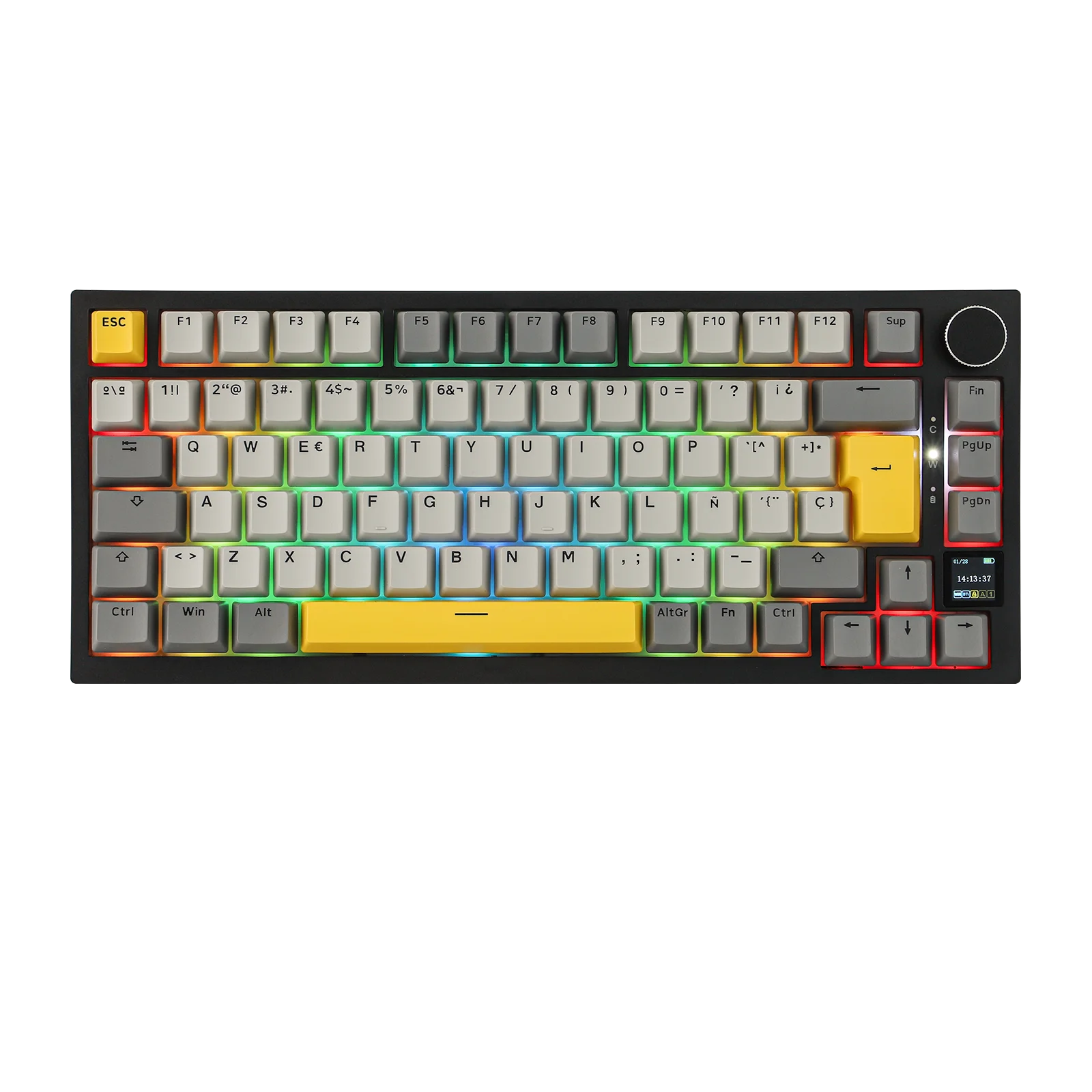 ISO-ES Layout EPOMAKER X AJAZZ AK820 PRO 75% Spanish Layout Wired/2.4GHz/BT Mechanical Keyboard with Custom Software & RGB Lighting