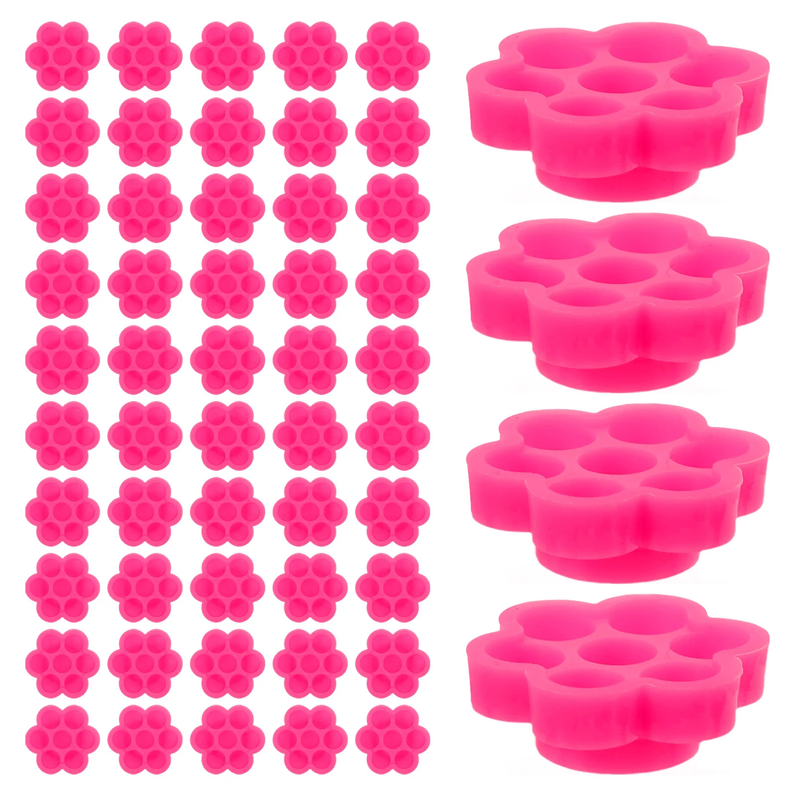 

100pcs Eyelash Glue Cups Flower Shaped Disposable Holders For Lash Extension Glue Delay Cup Beauty Salon Supplies Plastic