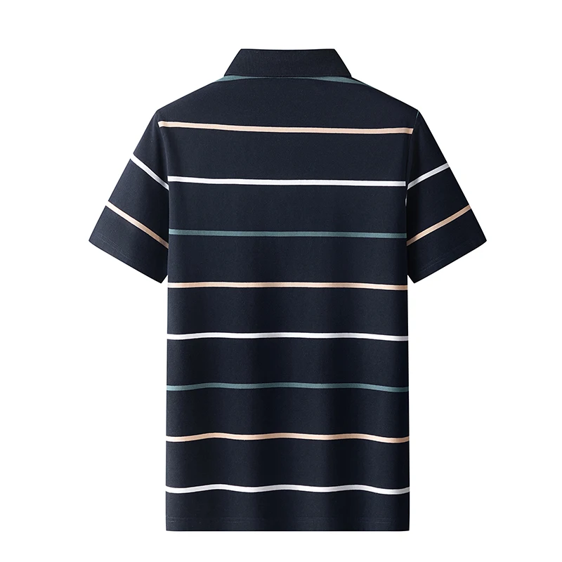 Men\'S Classic Striped Polo Shirt Cotton Short Sleeve 2024 Summer Plus Oversize 4XL