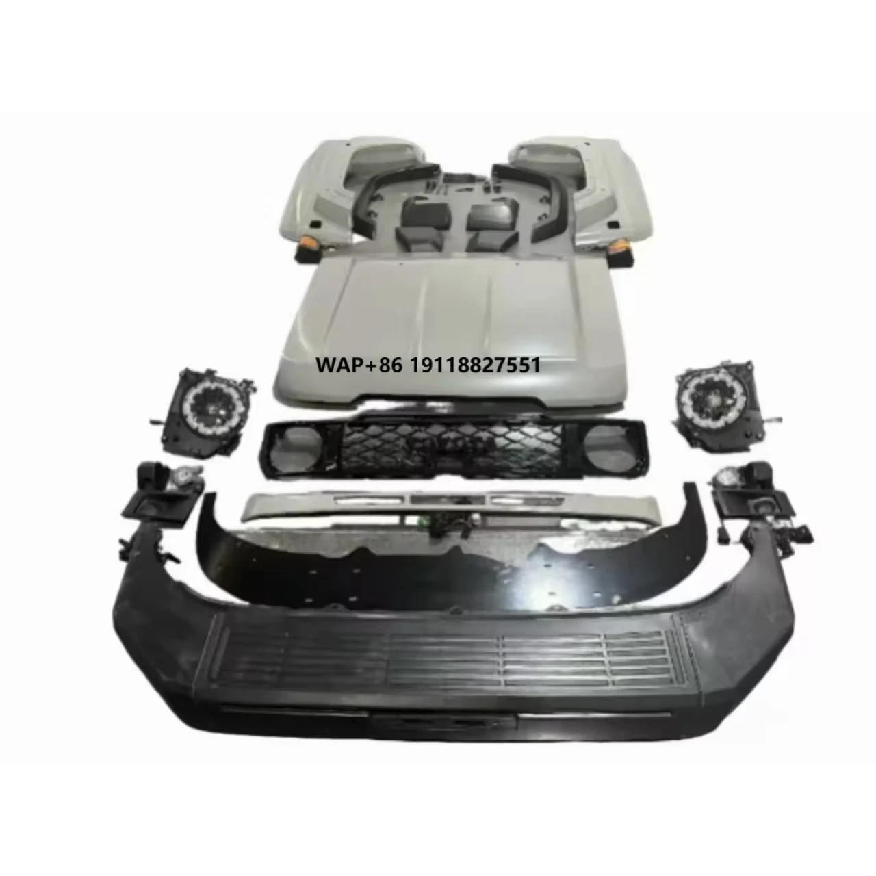 

Upgrade Body Kit Car Bumper Hood Bodykit Headlight Body Kit for FJ Cruiser LC76 2008-2023