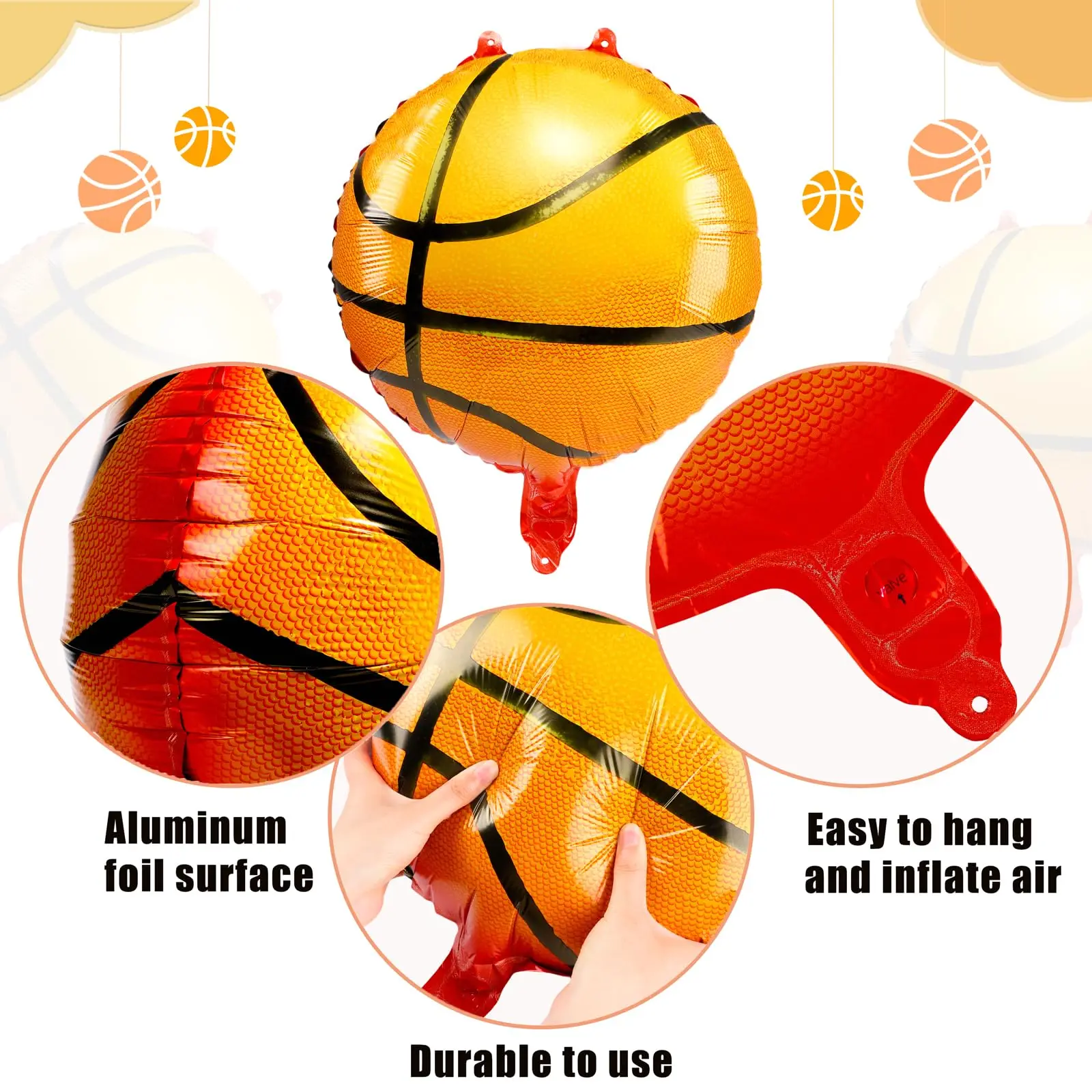 18 inches Basketball Helium Mylar Balloons Basketball Theme Party Supplies Kids Boys Girls Sport Birthday Party Decorations