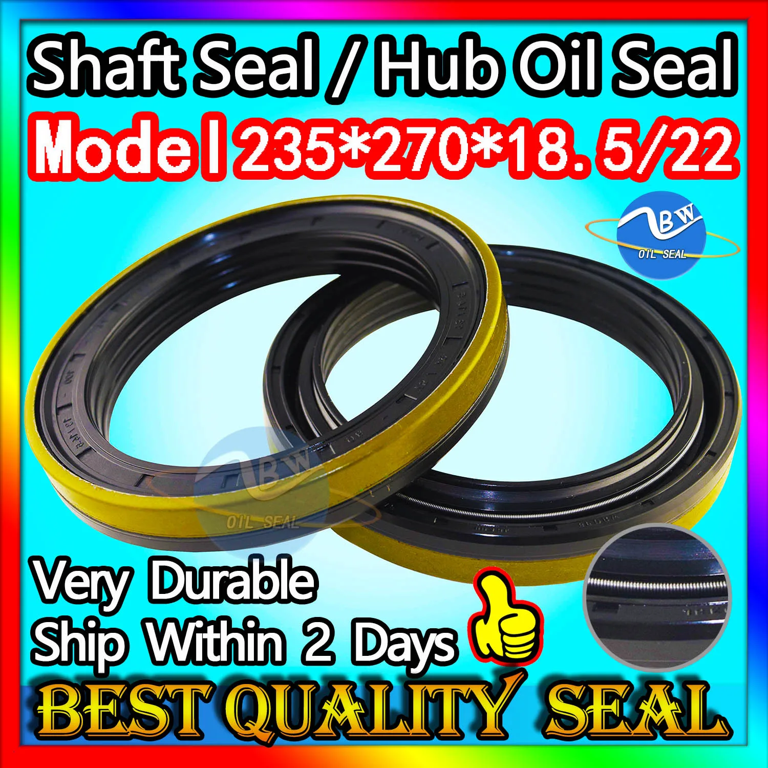 

Hub Oil Seal 235*270*18.5/22 For Tractor Cat Shaft Cassette Sealing Combined 235X270X18.5/22 12019336B 215291600 12019336 SKF