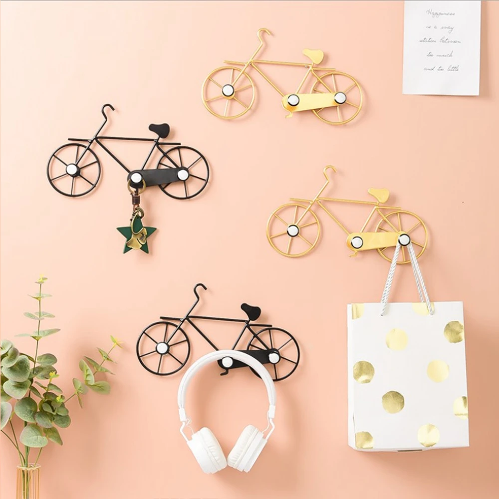 Iron Nordic Ornaments Coat Hat Storage Wall Hanging Bicycle Display Creative Hook Wall Decor Key Holder Storage Rack