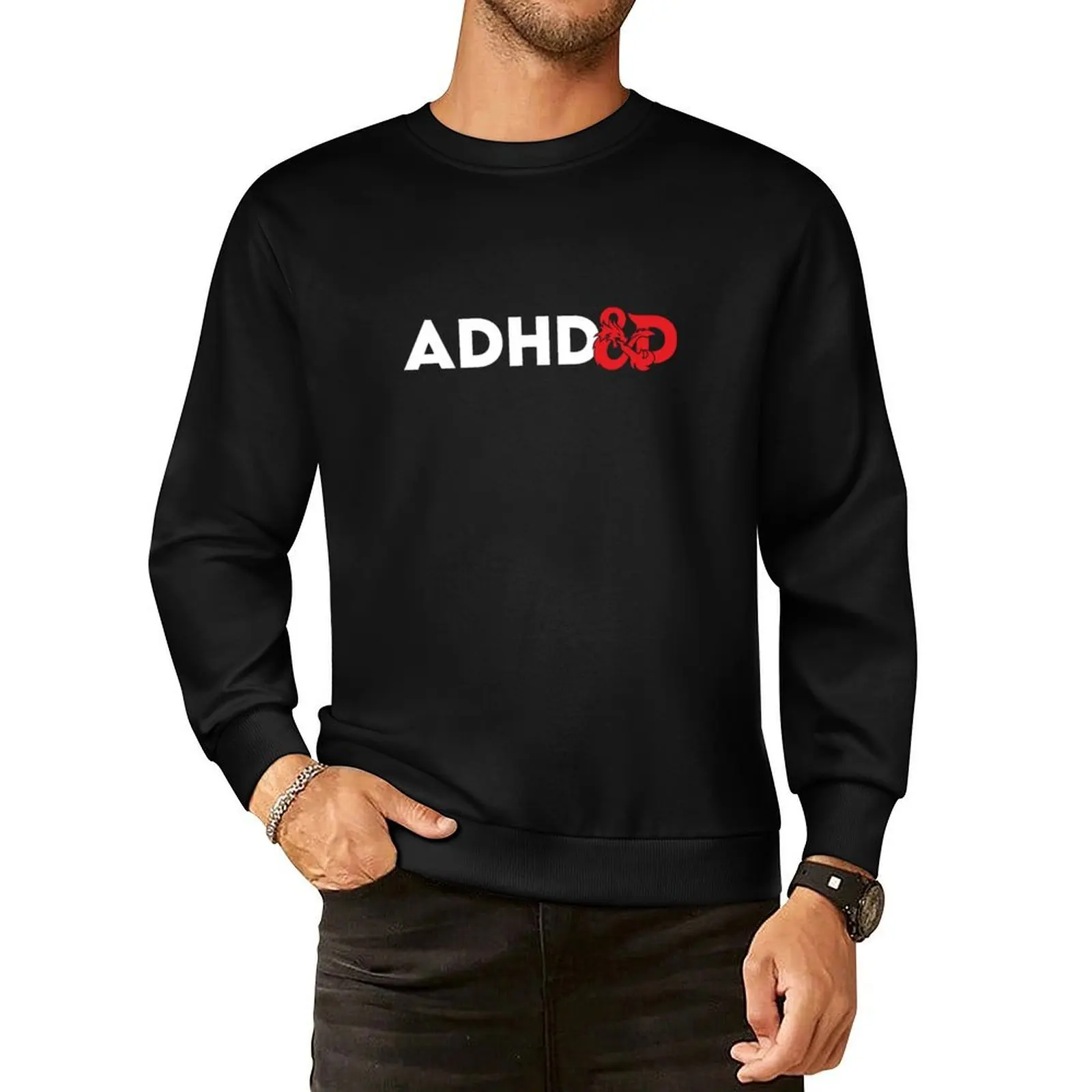 

adhd&d Pullover Hoodie men's sweat-shirt set korean autumn clothes men sweatshirt