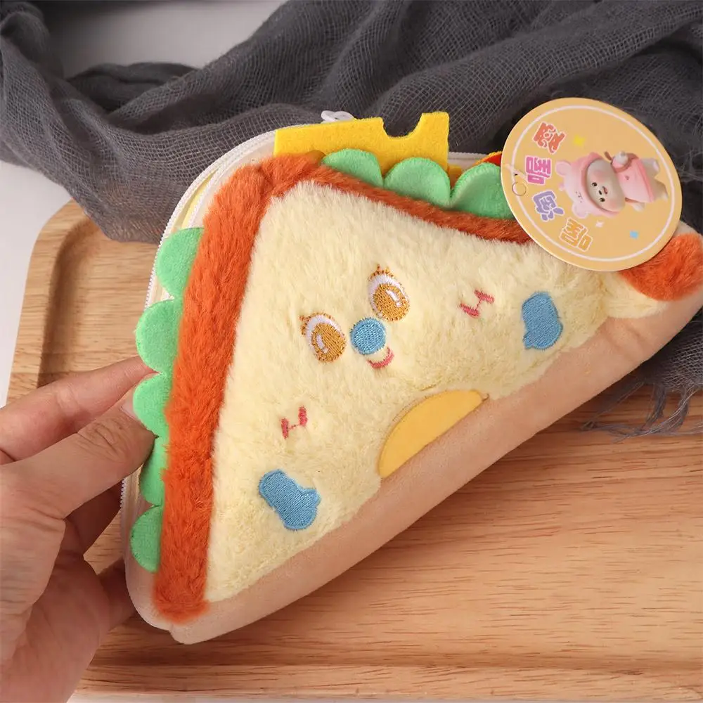 Lovely Hamburger Sandwiches Storage Bag Princess Cartoon Zero Wallet Kawaii Portable Plush Small Purse Girls