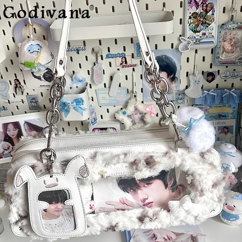 

Original Design Plush Y2K Itabag 2025 New Girl's Kawaii Shoulder Bag Student Sweet Cool Fashion Versatile Crossbody Bag Women