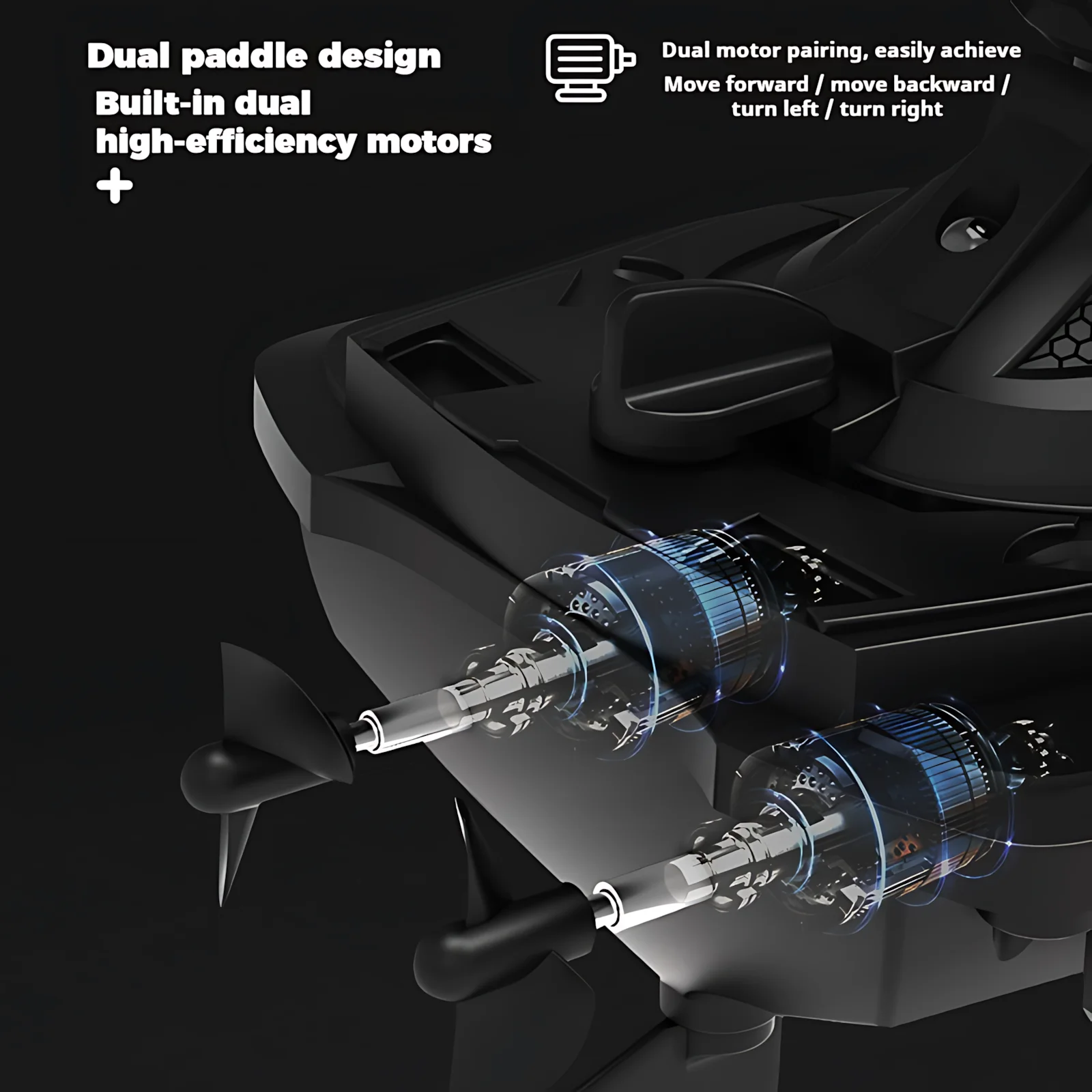 Mini barco de jet ski RC de alta velocidade, 2,4 GHz, motores duplos, 2 velocidades, alcance de 50 m, brinquedo à prova d'água para meninos e crianças – piscina, pátio e diversão de verão