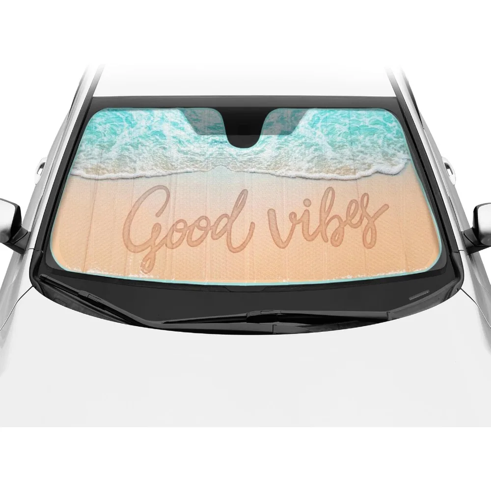 

Пляжный солнцезащитный козырек USA Good Vibes для лобового стекла автомобиля - солнцезащитный козырек для грузовика и чехол для окна гармошки автомобиля shie