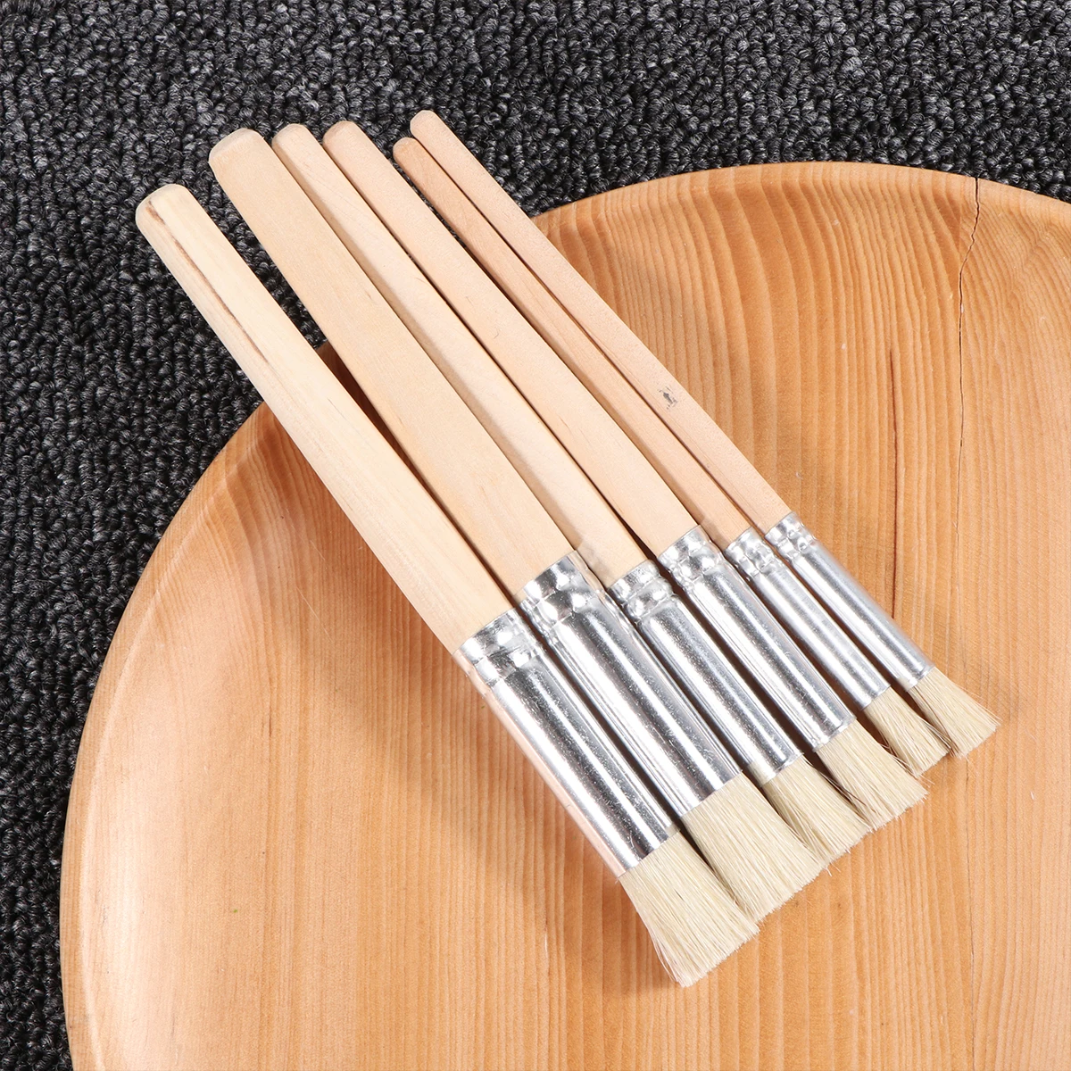 

6pcs 1 Set Oil Painting Brush Bristle Art Brush Set For Kids Drawing Painting Craft Durable Strong Portable Easy Clean Art Tools