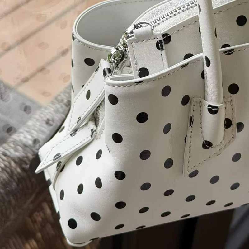 Leather Irregular Shape Polka Dots Small Bag For Women Luxury Designer Handbag And Purse 2026 New In Cowhide Top Handle Shoulder